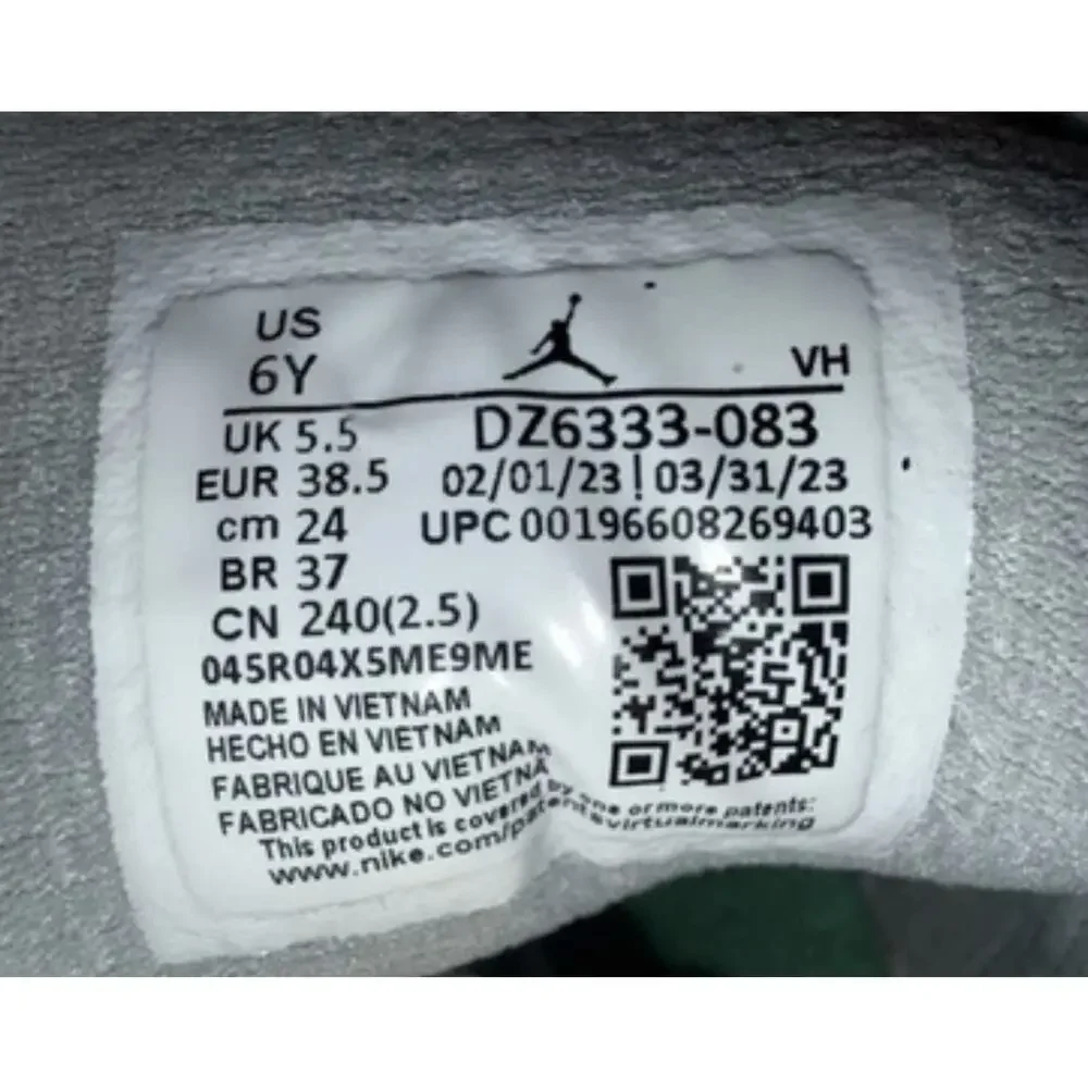 6Y = 7.5W - Jordan 1 Low Rabbit SE DZ6333-083 Grey Orange Green GS